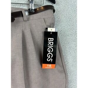 VTG Briggs Pants Women 16 Short Brown Stanford Pleated Elastic Waist Made in USA